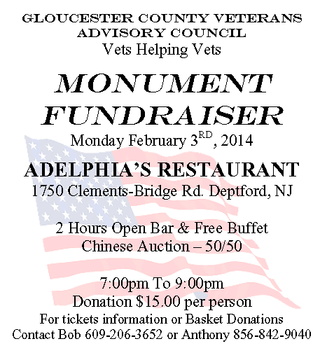 Gloucester County Veterans Advisory Council Vets Helping Vets Monument Fundraiser 