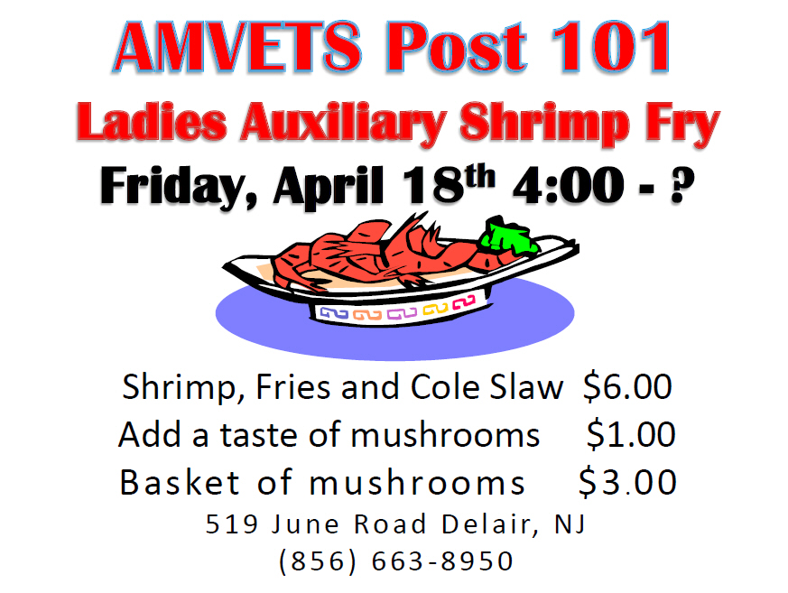 AMVETS Post 101 Ladies Auxiliary Shrimp Fry