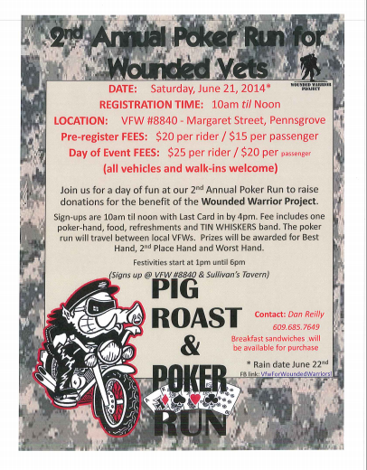 VFW for Wounded Warrior 2nd Annual Poker Run