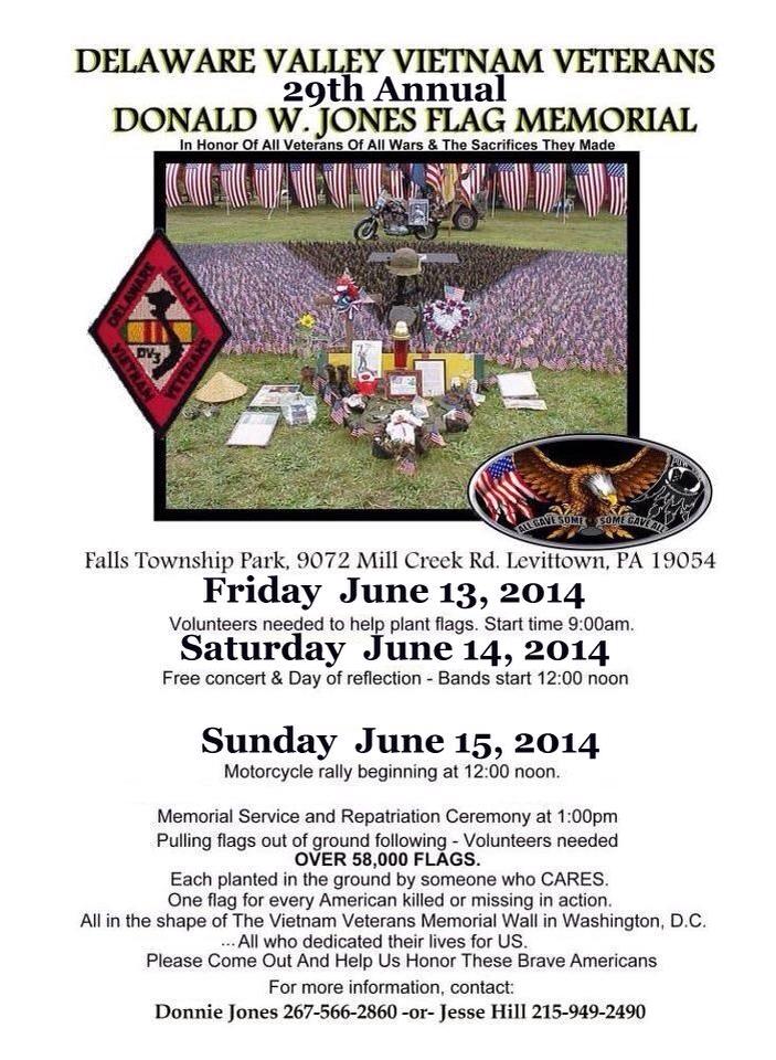 29th Annual Donald W Jones Flag Memorial - Delaware Valley Vietnam Veterans 