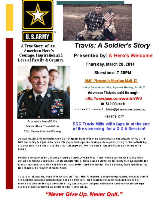 Travis: A Soldier's Story Presented by: A Hero's Welcome