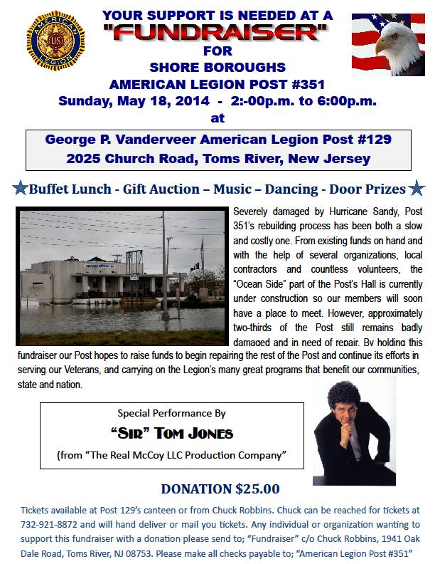 Fundraiser for Amer Legion damaged by Hurricane Sandy