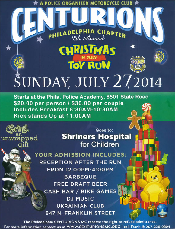 Christmas in July Toy Run - Centurions