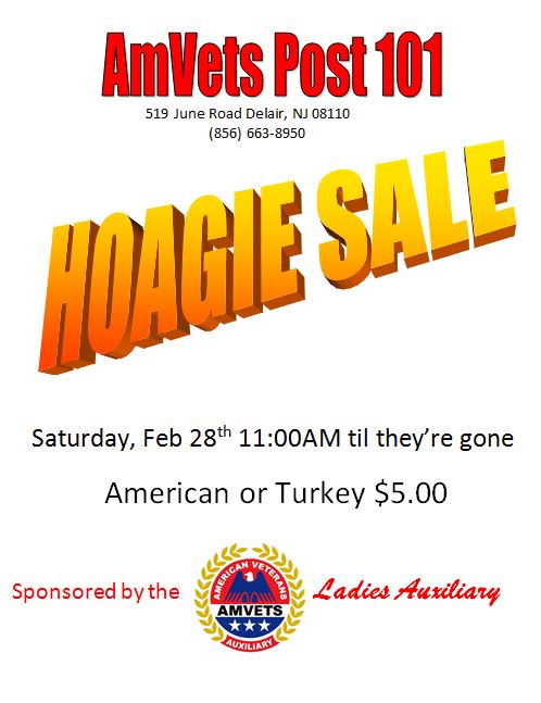 AMVETS Post 101 Ladies Auxiliary Hoagie Sale