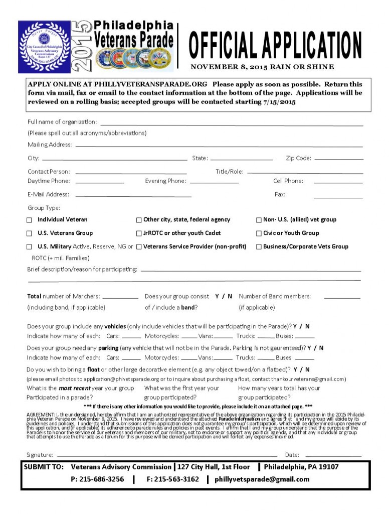 PhiladelphiaVeteransDayParadeApplication