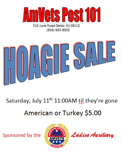 AMVETS Post 101 Ladies Auxiliary Hoagie Sale