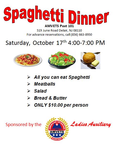 Spaghetti Dinner 10-17-2015