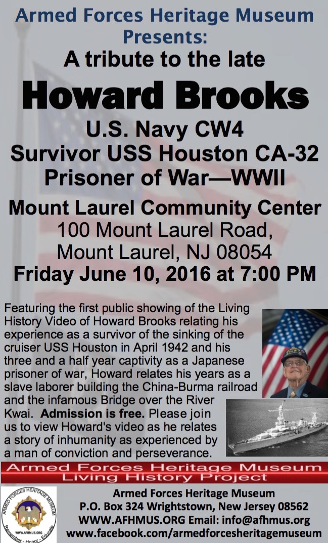 Howard Brooks tribute flyer