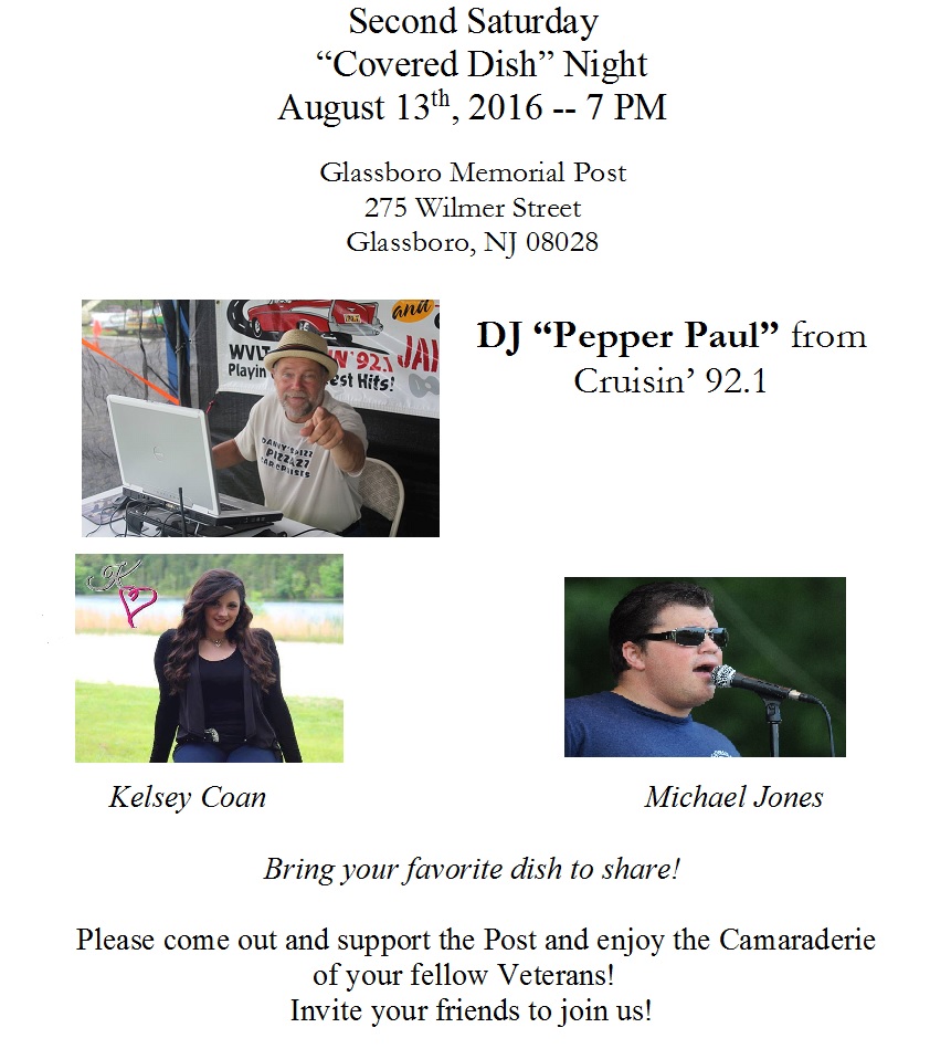 Second Saturday “Covered Dish” Night