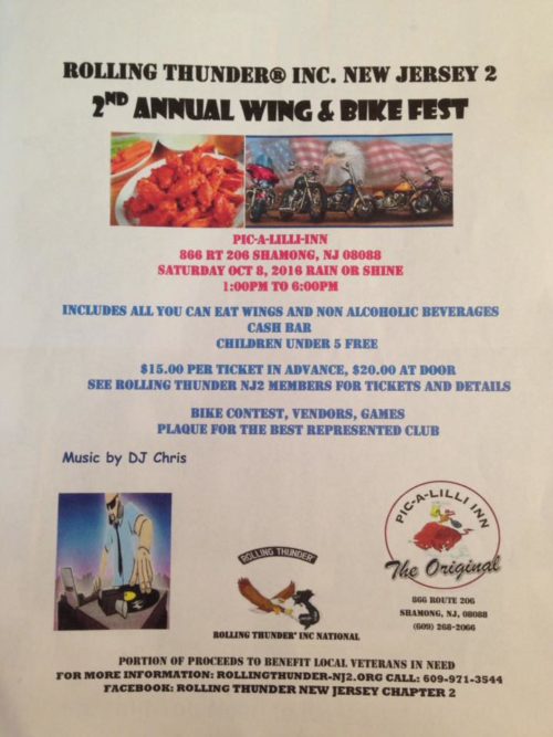Rolling Thunder inc. New Jersey2   2nd annual wing and bike fest