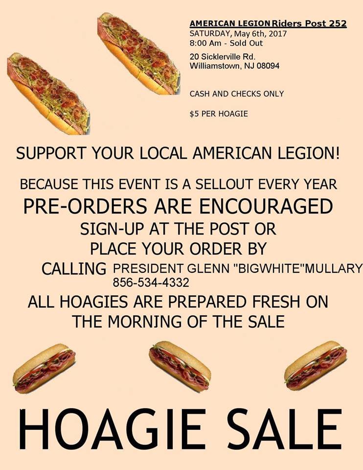 Legion Riders Post 252 Hoagie Sale
