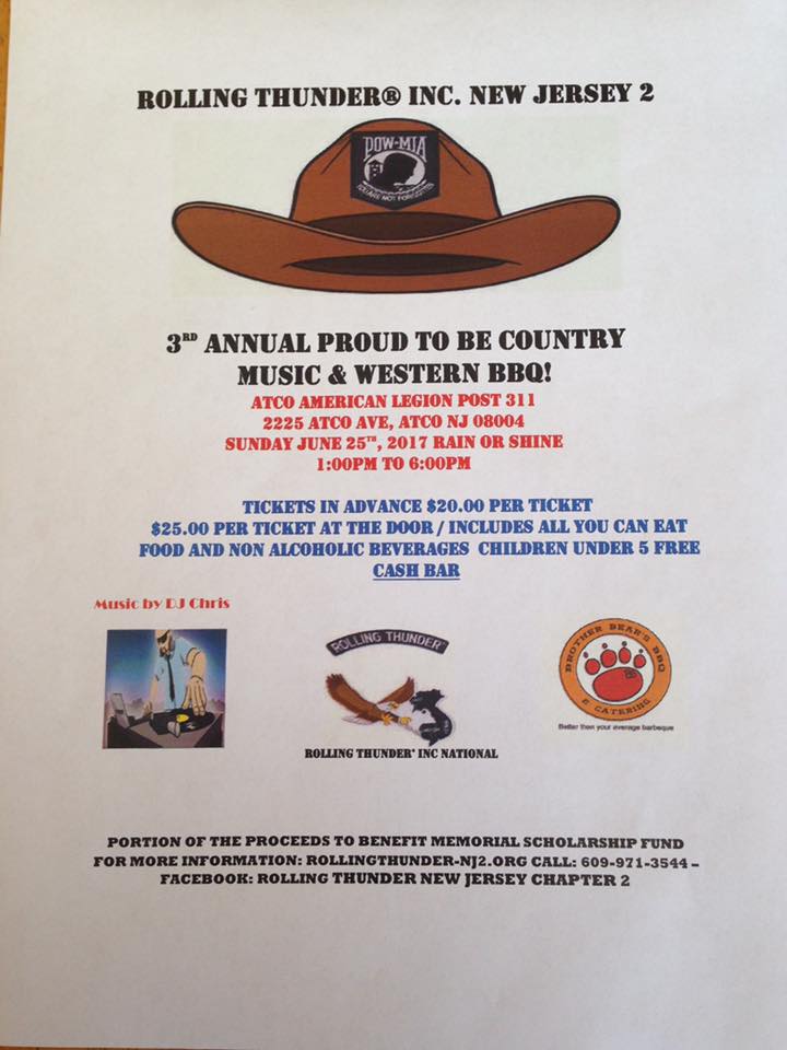 3rd Annual Proud to be Country Music & Western BBQ - Rolling Thunder