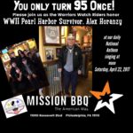 Pearl Harbor Survivor, Alex Horanzy's 95th Birthday honored at MISSION BBQ Philadelphia