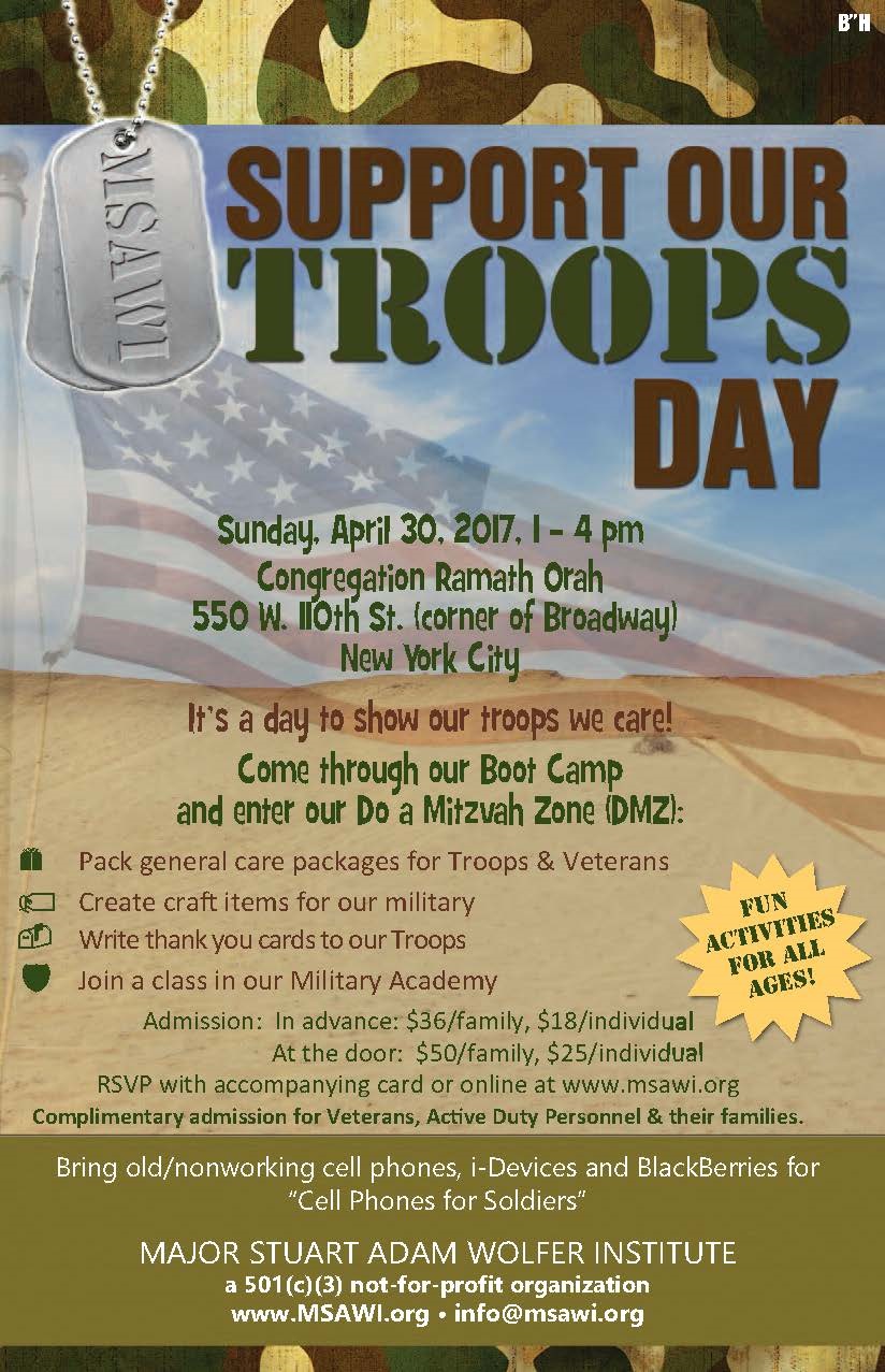 Major Stuart Adam Wolfer Institute-MSAWI.ORG--8th Annual Support Our Troops Day