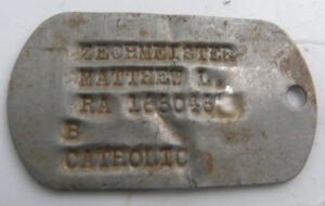 Dog Tag of Matthew L Zechmeister