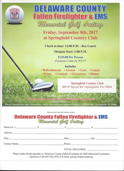 Delaware County Fallen Firefighter & EMS Memorial Golf Outing