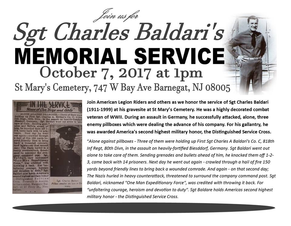 Memorial Service - Sgt Charles Baldari