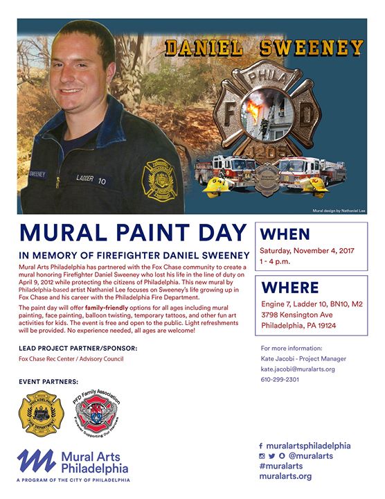 Mural Paint Day for Tribute to Firefighter Daniel Sweeney
