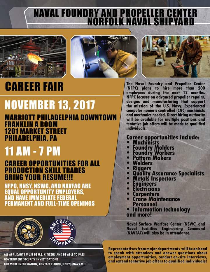 Career Fair at Marriott Downtown - Naval Foundry and Propeller Ctr