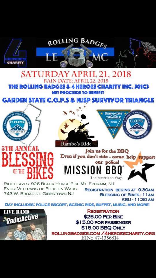 5th Annual Ride, Blessing of Bikes & BBQ - Rolling Badges