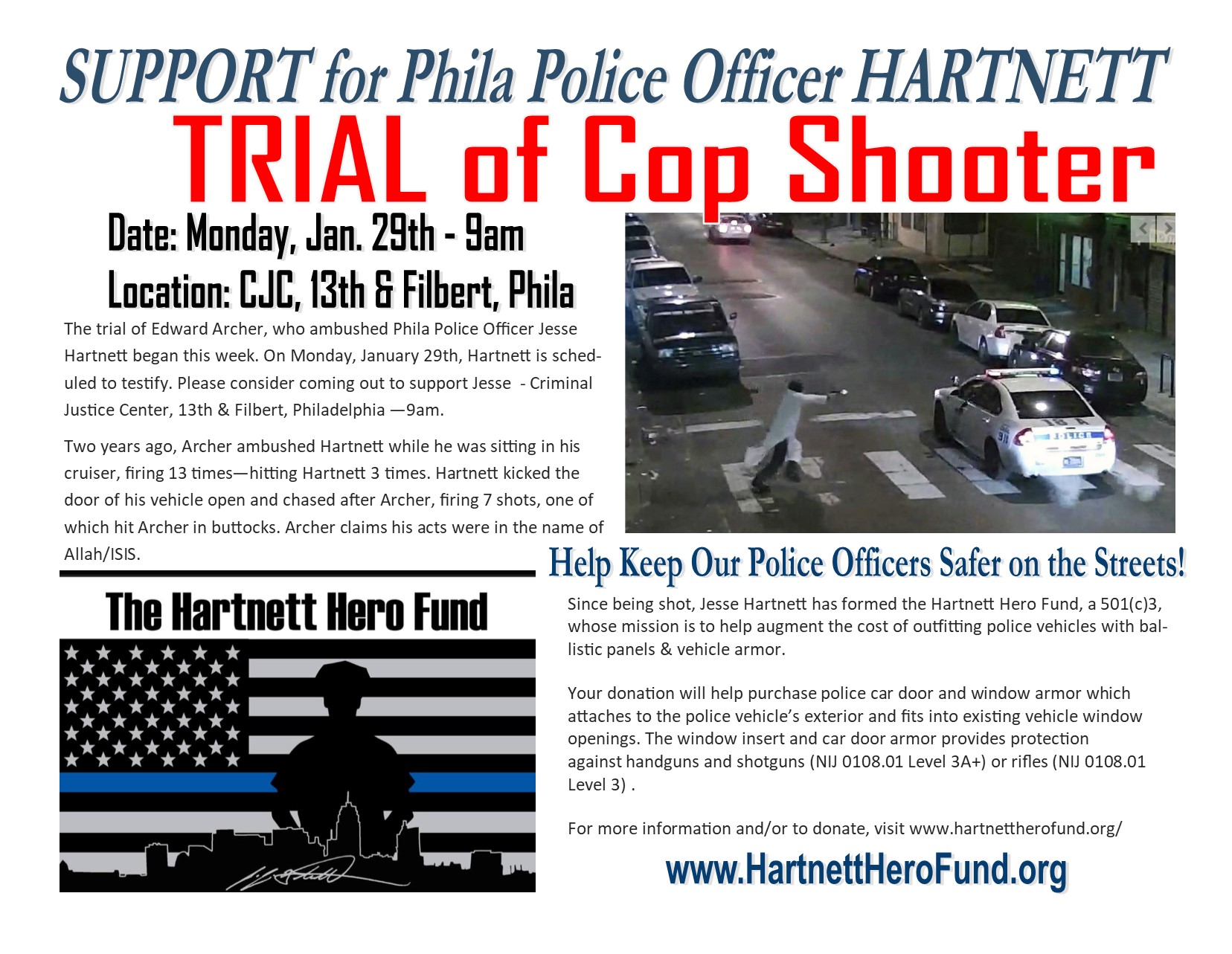Trial of Cop Shooter - Support Phila PO Jesse Hartnett
