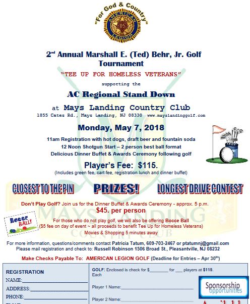 2nd Annual Marshall E. (Ted) Behr, Jr. Golf Tournament