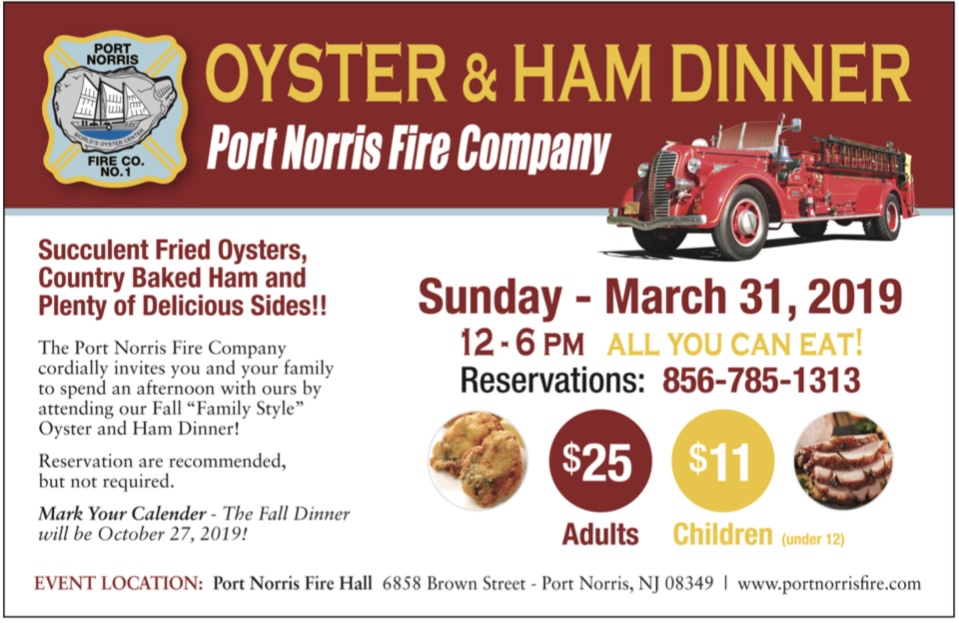 Port Norris Fire Co. Family Style Oyster and Ham Dinner