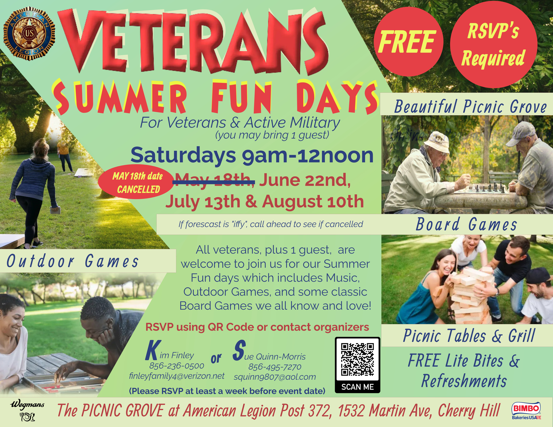 Veterans Summer Fun Days - CANCELLED May 18th Date