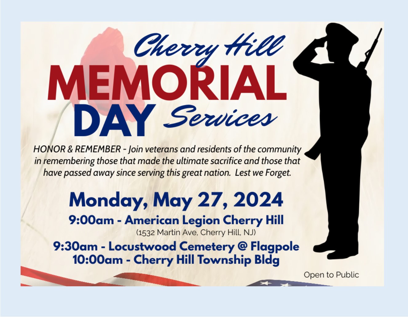 2024 Memorial Day Services Cherry Hill